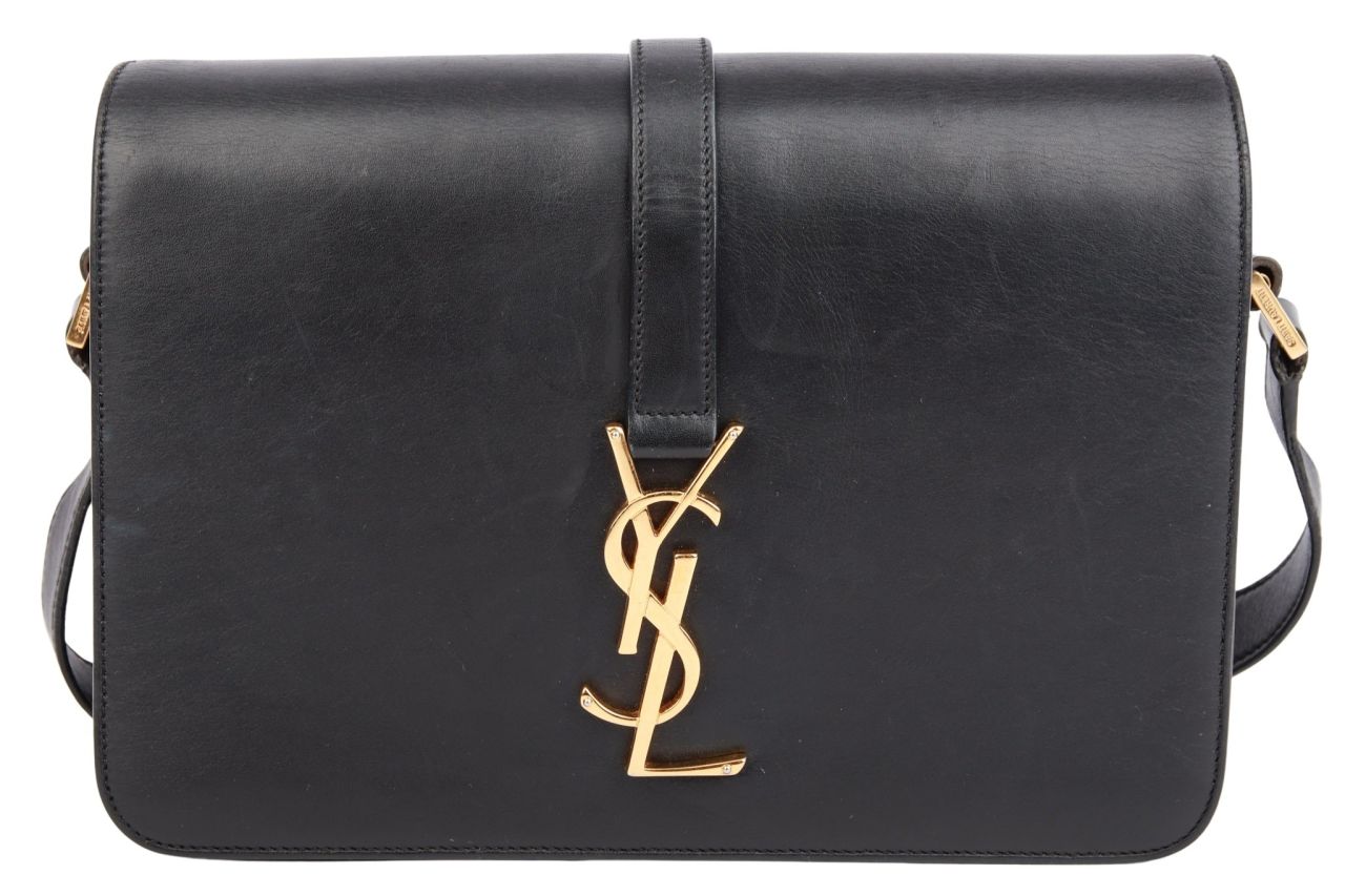 Saint Laurent Université Umhängetasche Leder Schwarz