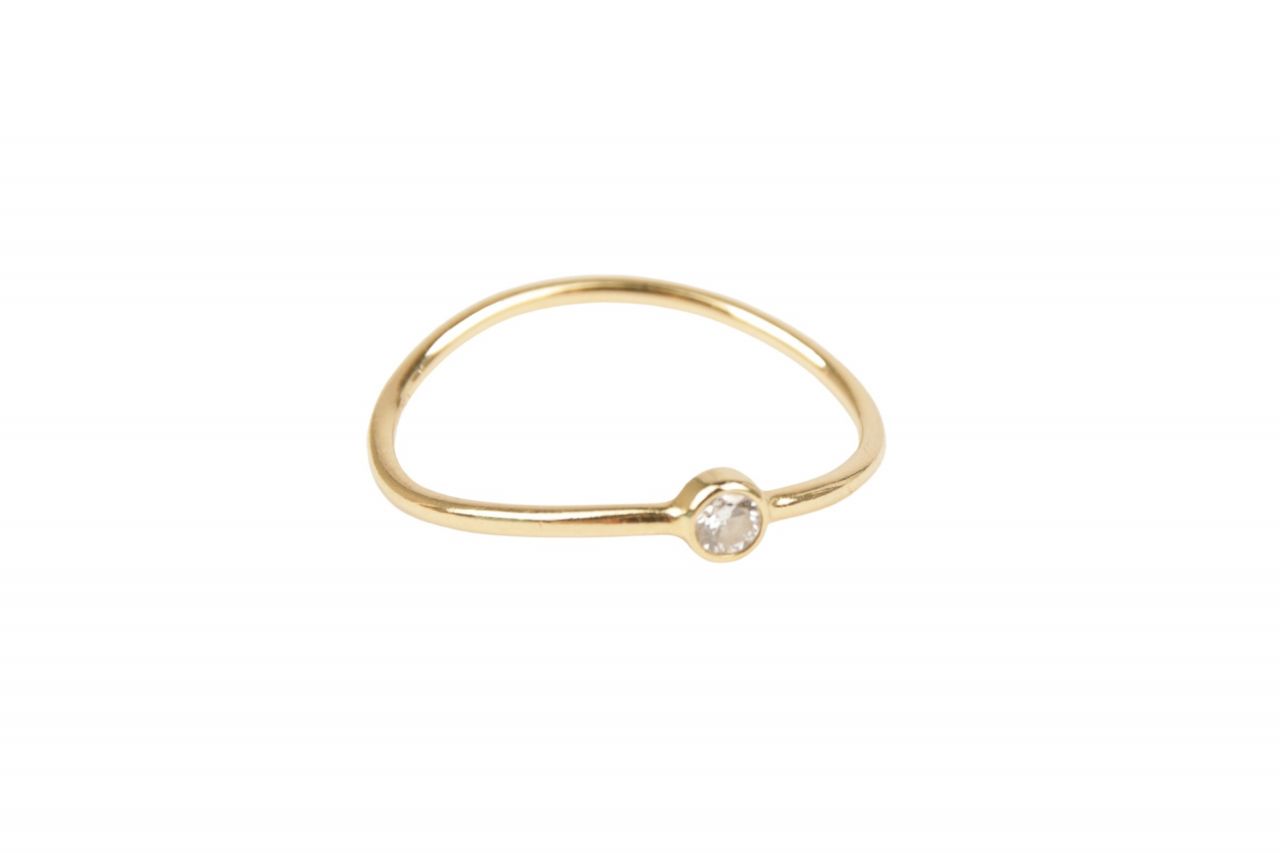 Tiffany & Co. Diamond Wave Peretti Ring 18 K Gelbgold Gr. 52