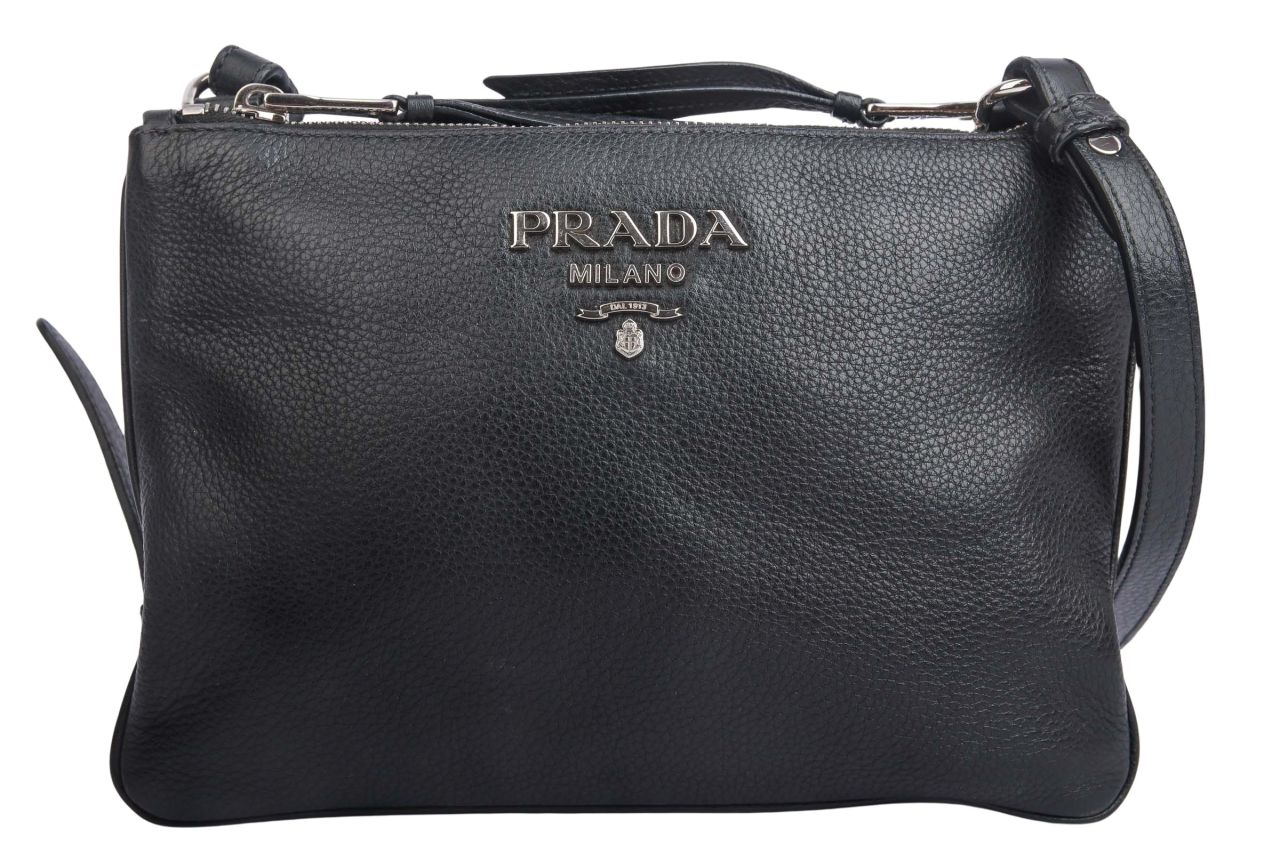 Prada Vitello Umhängetasche Schwarz