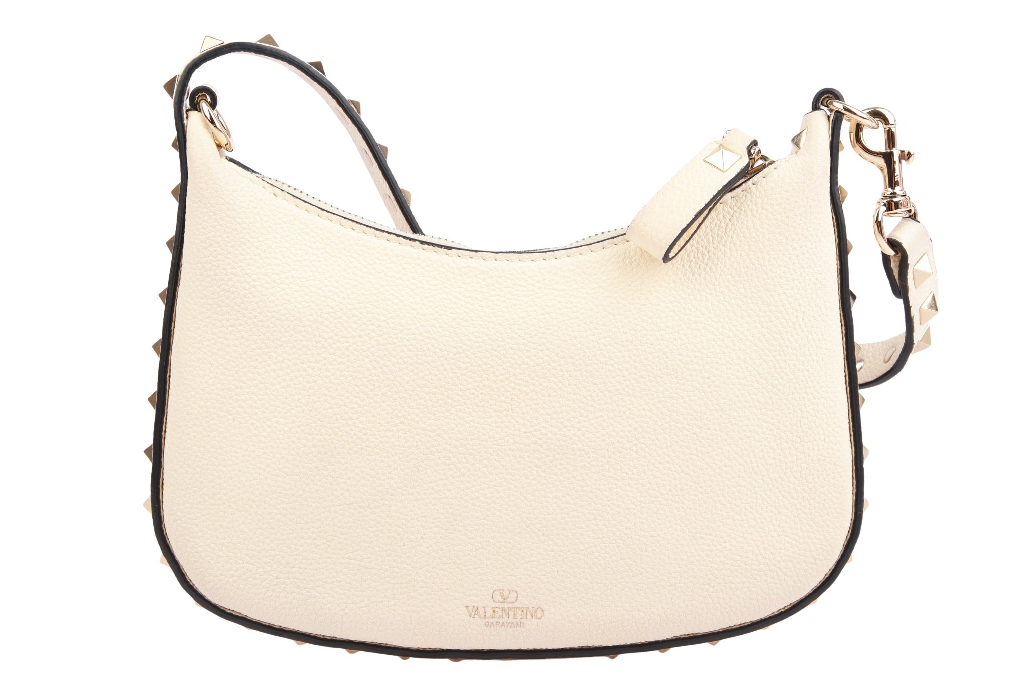 Valentino Garavani Rockstud Handtasche Leder Creme