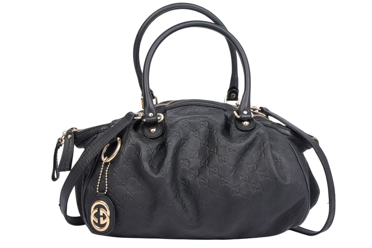 Gucci Handtasche Guccissima Leder Schwarz