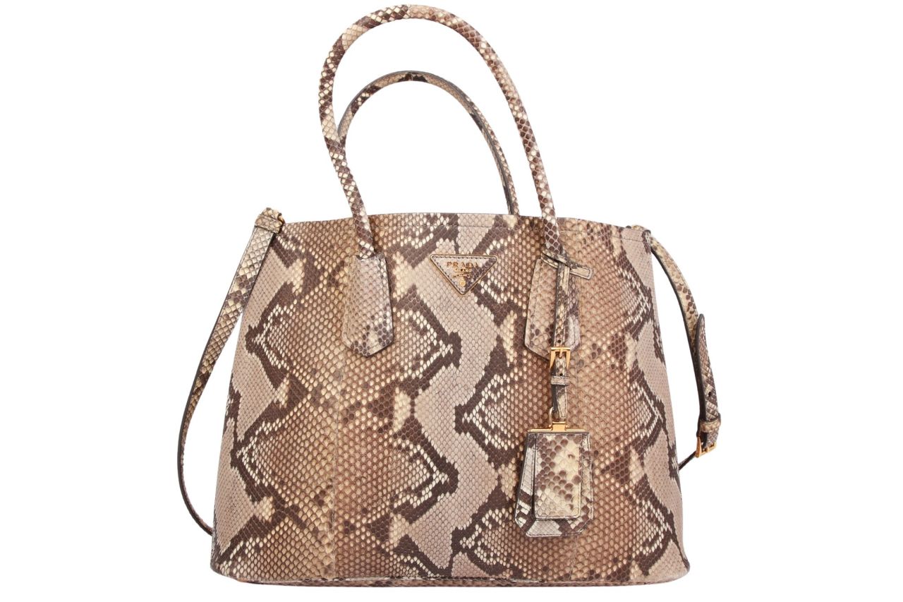Prada Python Tote Bag Beige / Braun