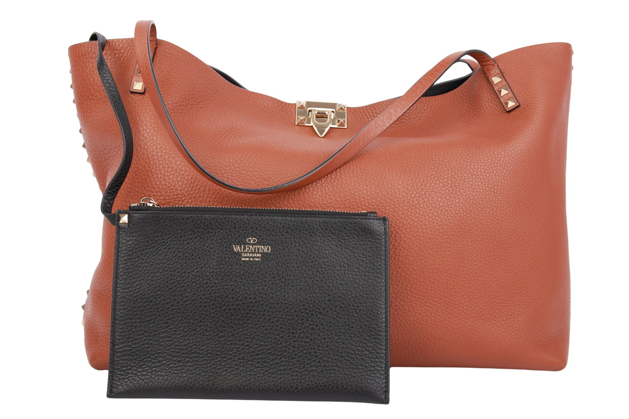 Valentino Garavani Rockstud Shopper Nieten Braun