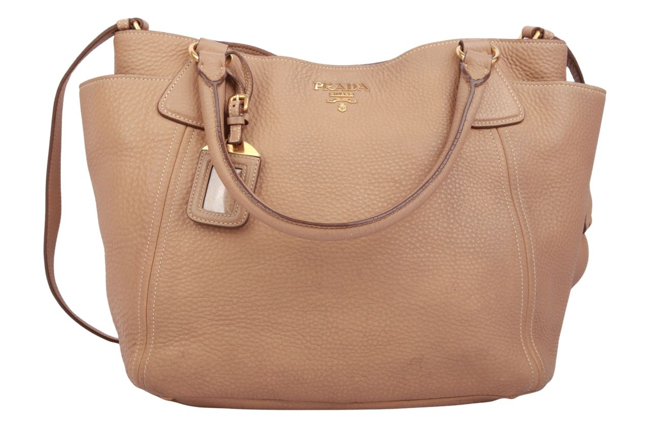 Prada Vitello Daino Shopper Beige