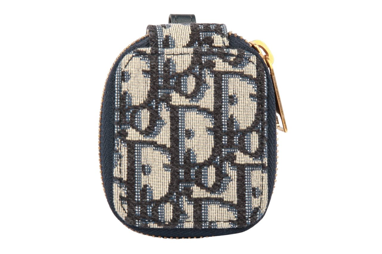 Dior Oblique Jacquard AirPod Hülle Beige / Blau