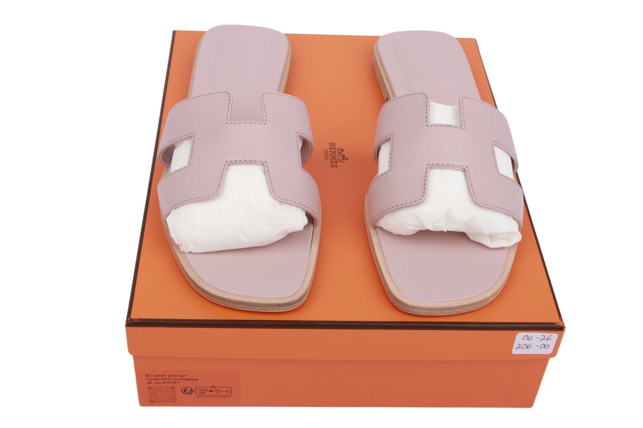 Hermès Oran Sandalen Altrosa Gr. 40,5