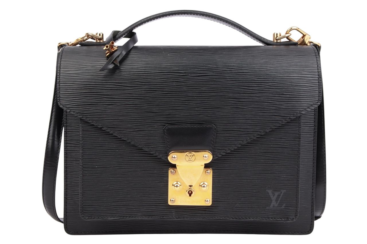 Louis Vuitton Monceau Epi Leder Schwarz