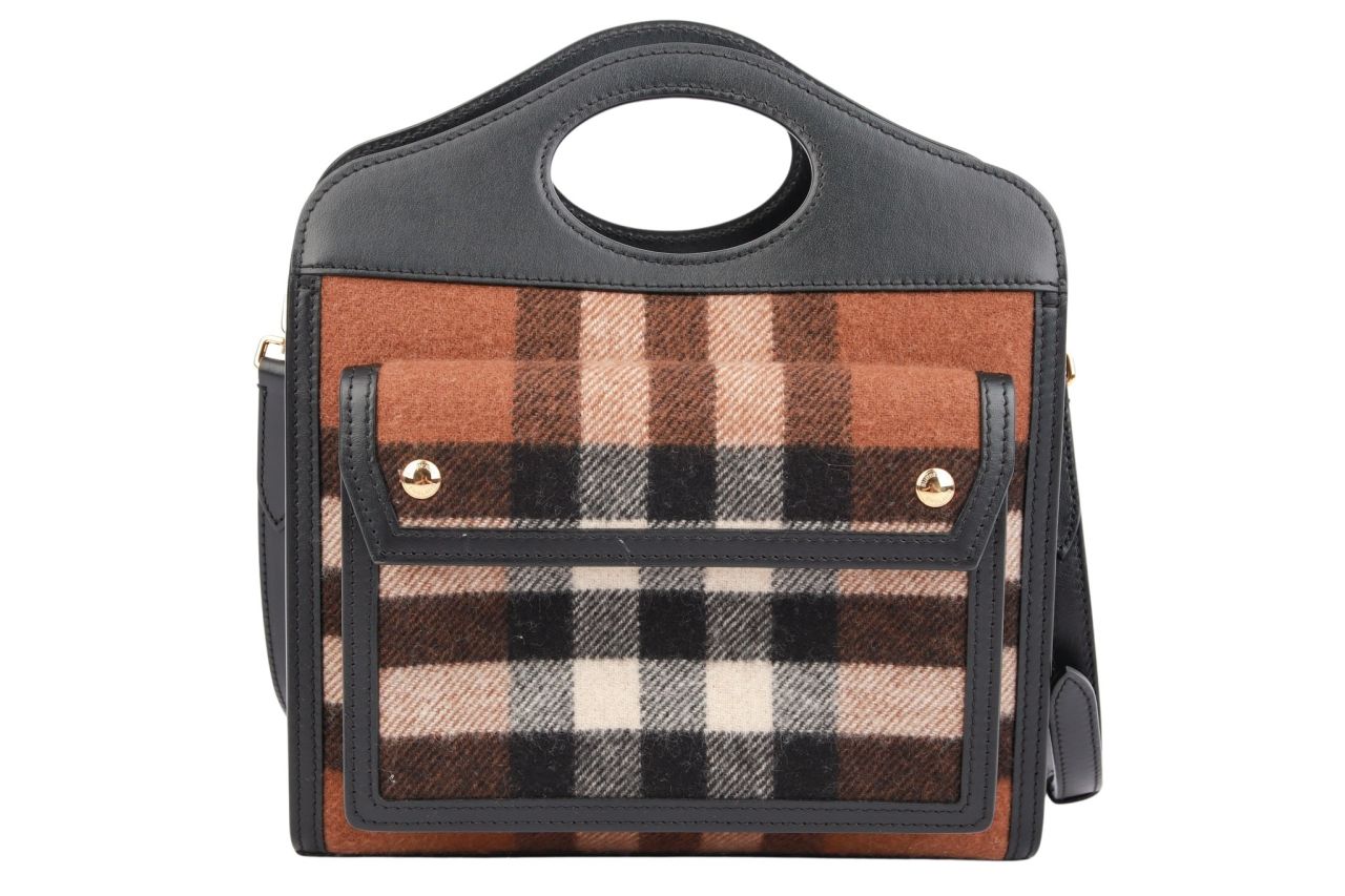 Burberry Check Mini Pocket Handbag Wolle