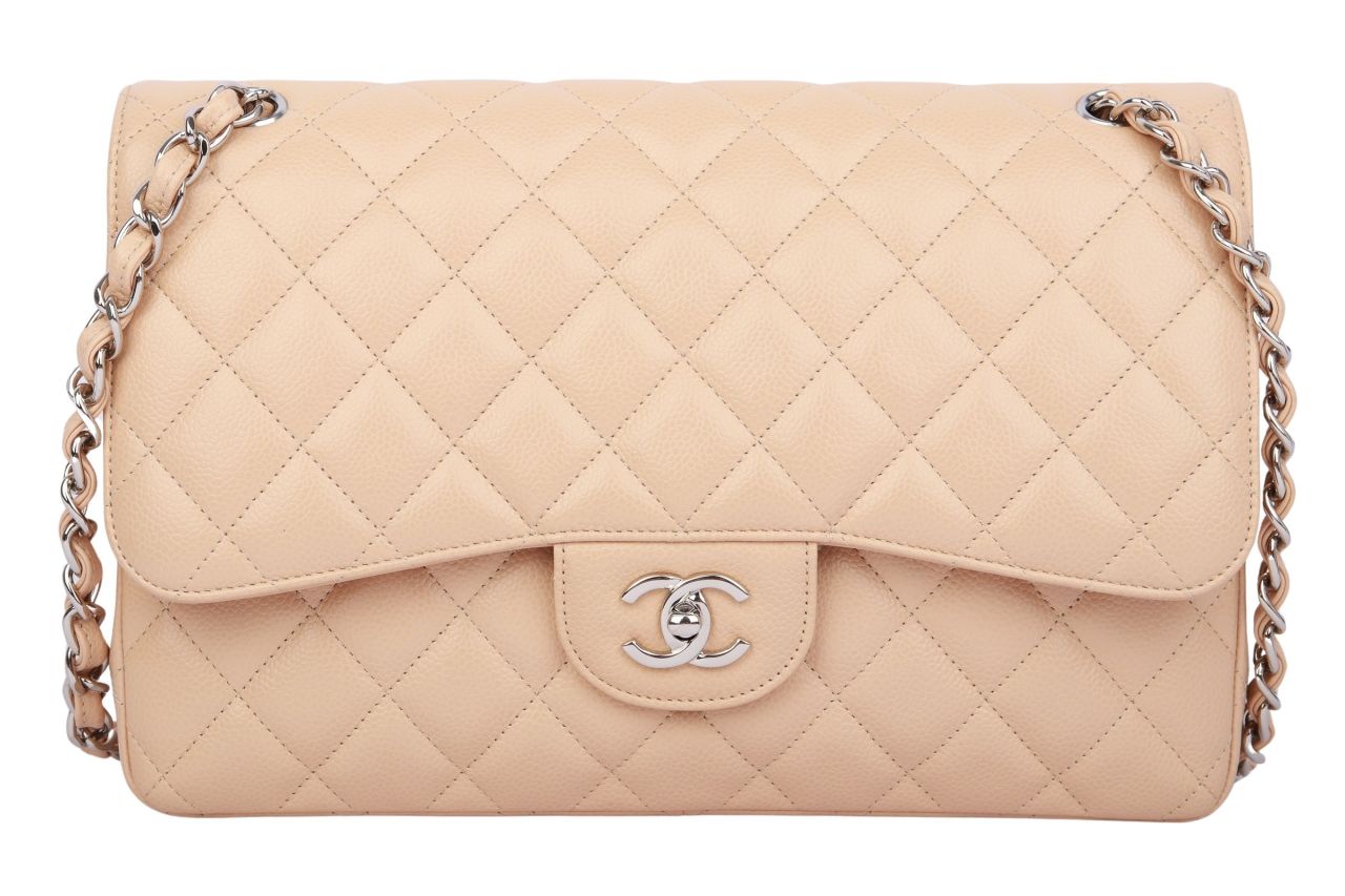 Chanel Timeless Jumbo Double Flap Bag Beige