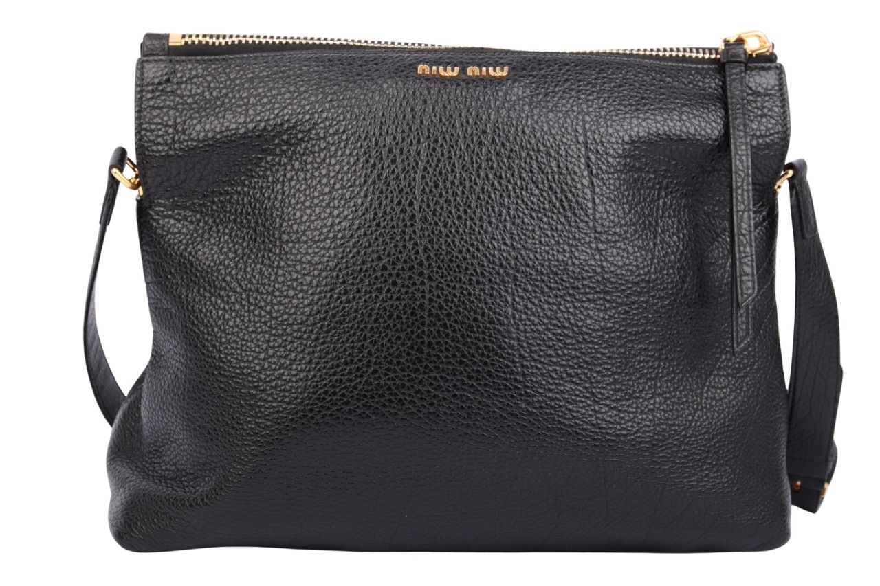 Miu Miu Umhängetasche Leder Schwarz