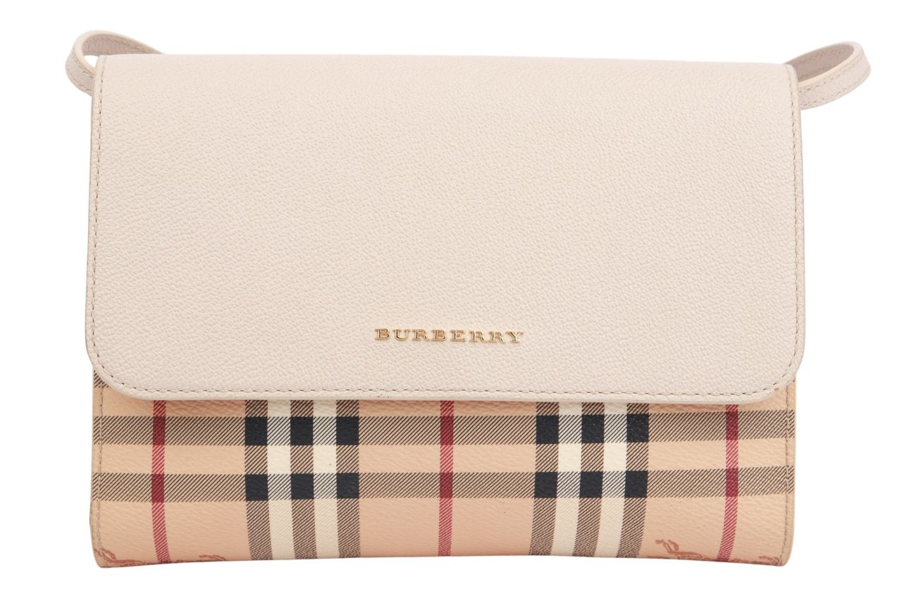 Burberry Haymarket Check Umhängetasche Beige