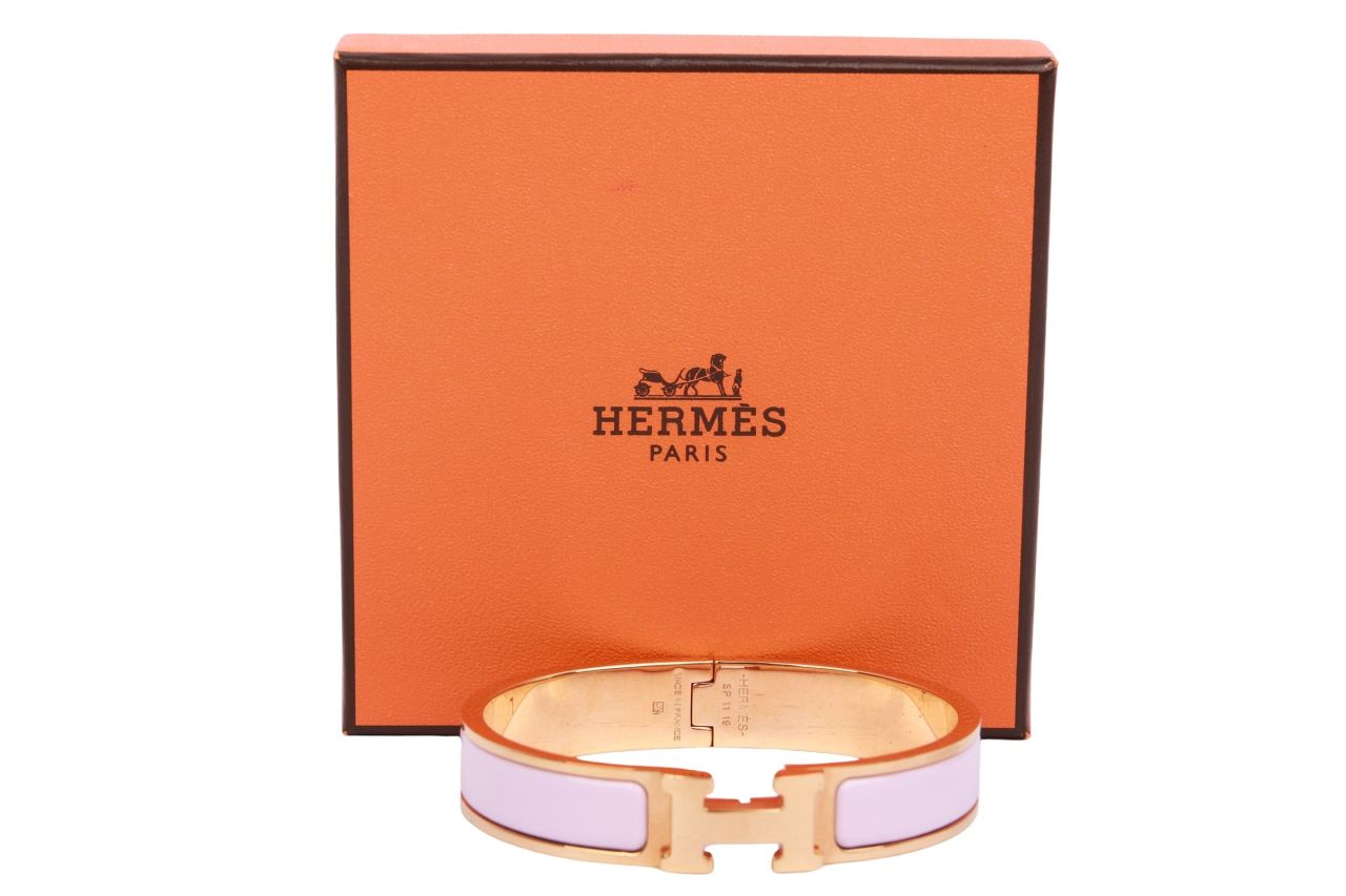 Hermès H Clic Clac Armreif Rosa