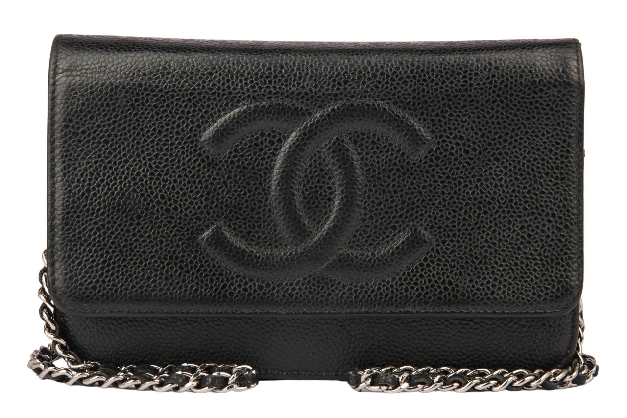 Chanel Vintage Wallet on Chain Caviar Schwarz