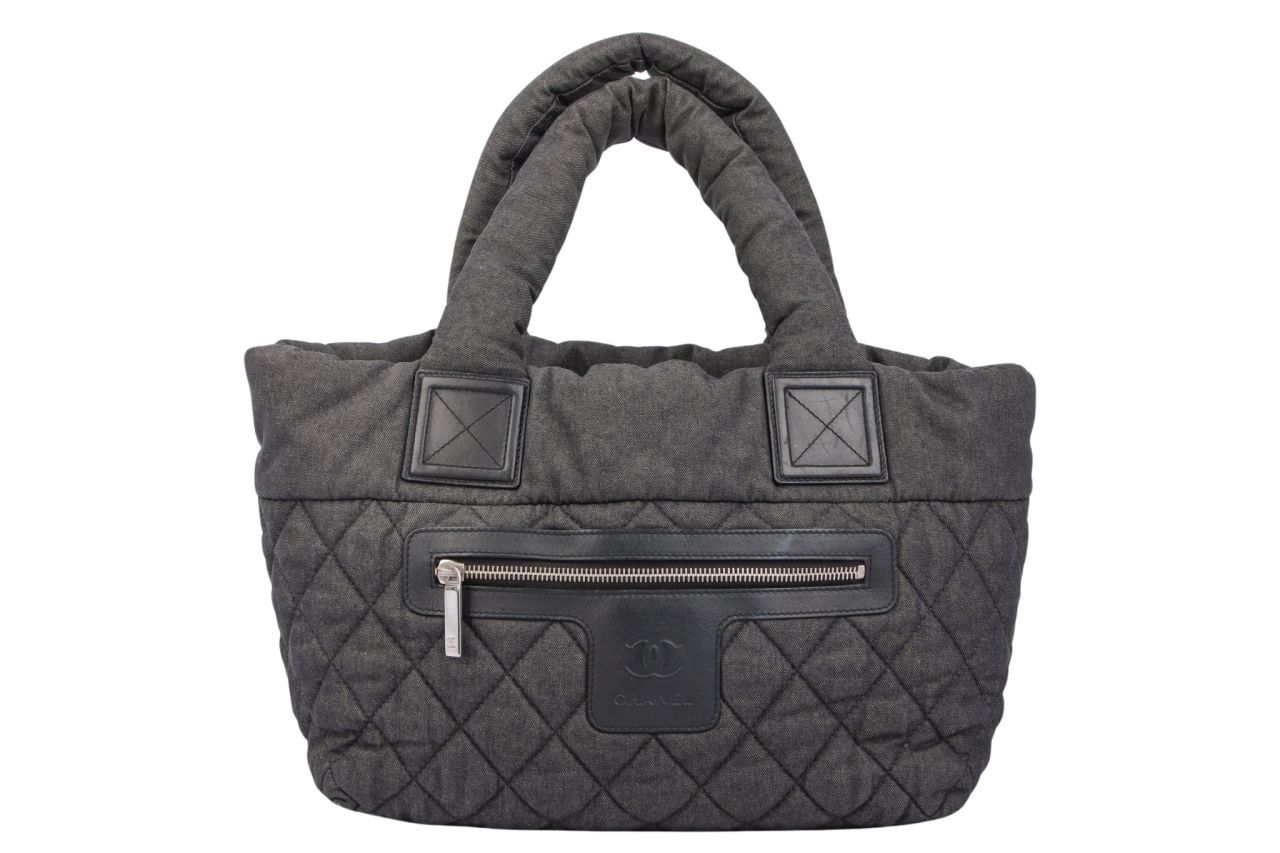 Chanel Cocoon Handtasche Denim Grau