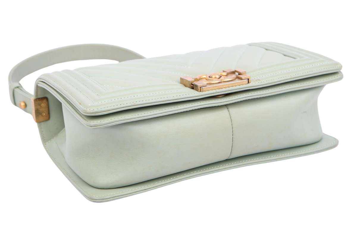 Chanel Boy Stitch Bag Old Medium Mintgrün | Luxussachen.com