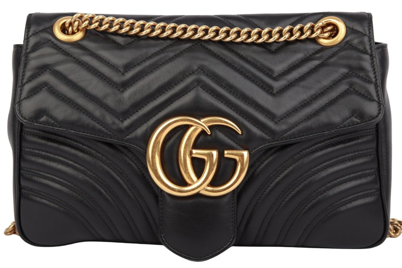 Gucci Marmont Medium Schwarz Leder