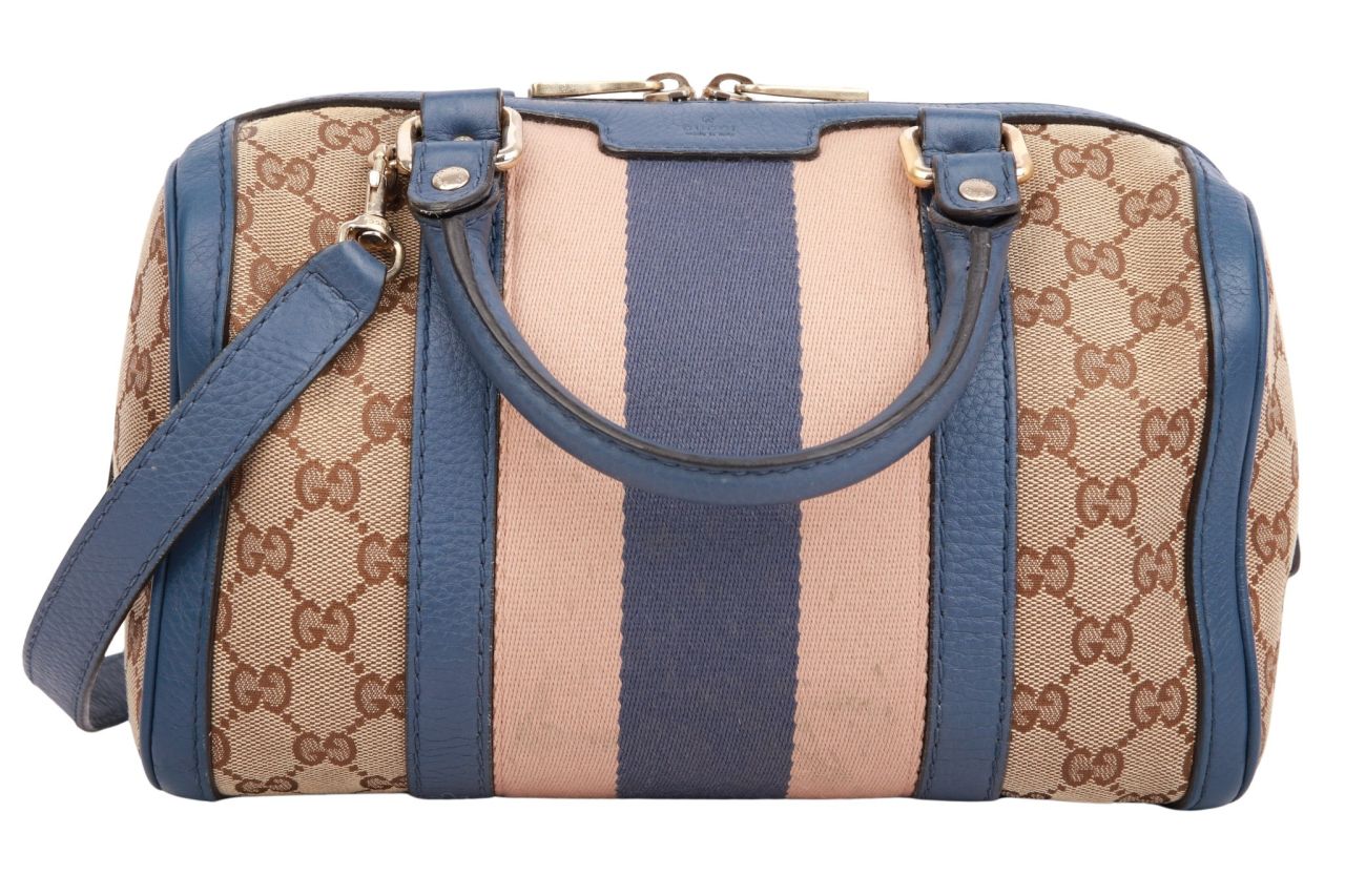 Gucci Boston Bag Guccissima Canvas Blau