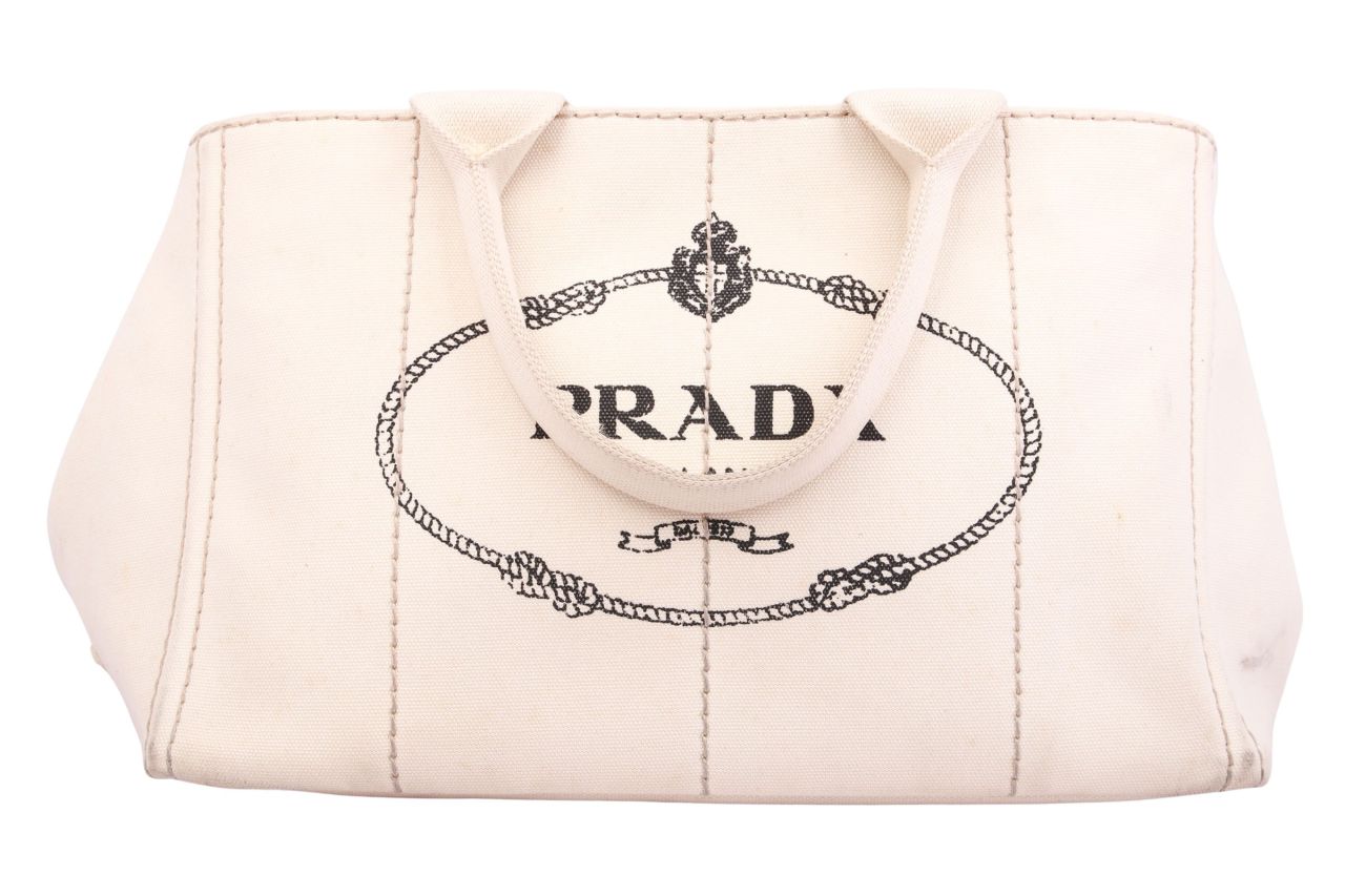 Prada Canapa Tote Bag Creme