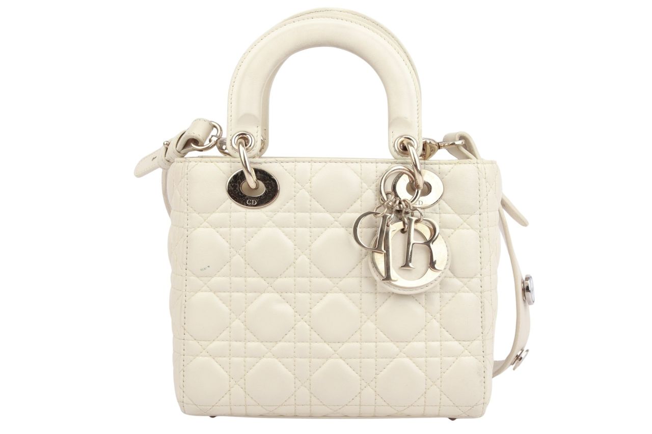Dior Lady Dior Small Elfenbeinfarben