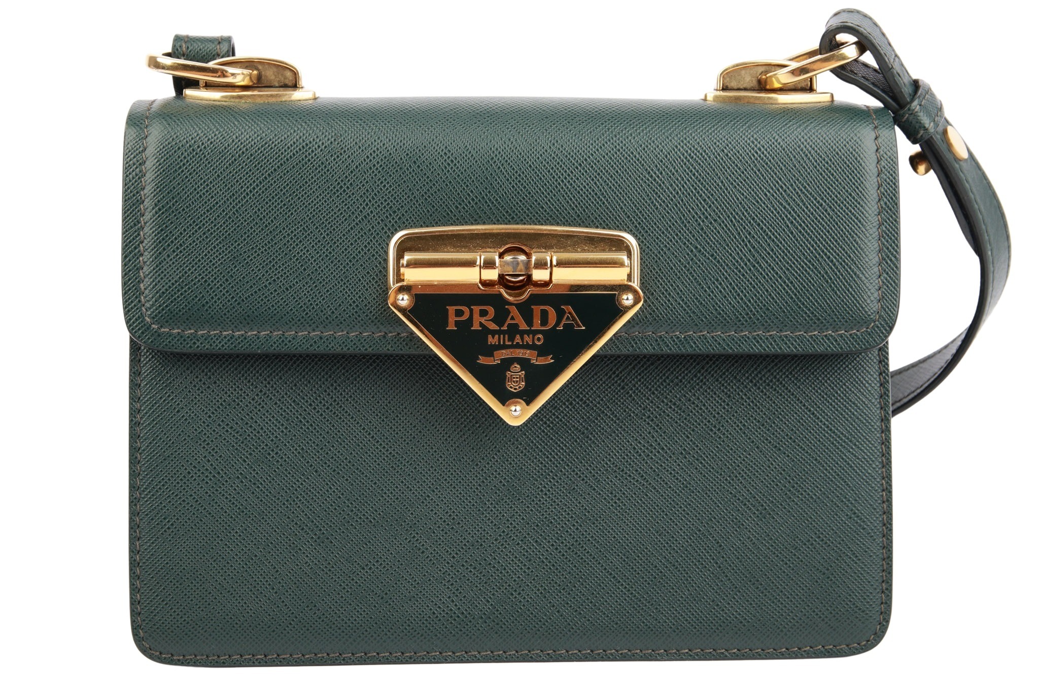Prada Saffiano Crossbody Tasche Petrolgrün