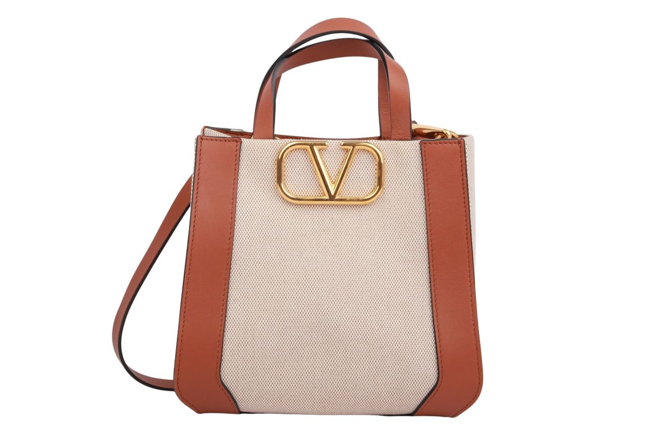 Valentino Garavani V-Logo Canvas Beige / Braun