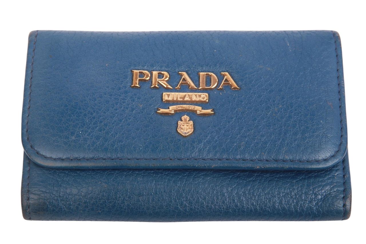 Prada Schlüsseletui Leder Blau