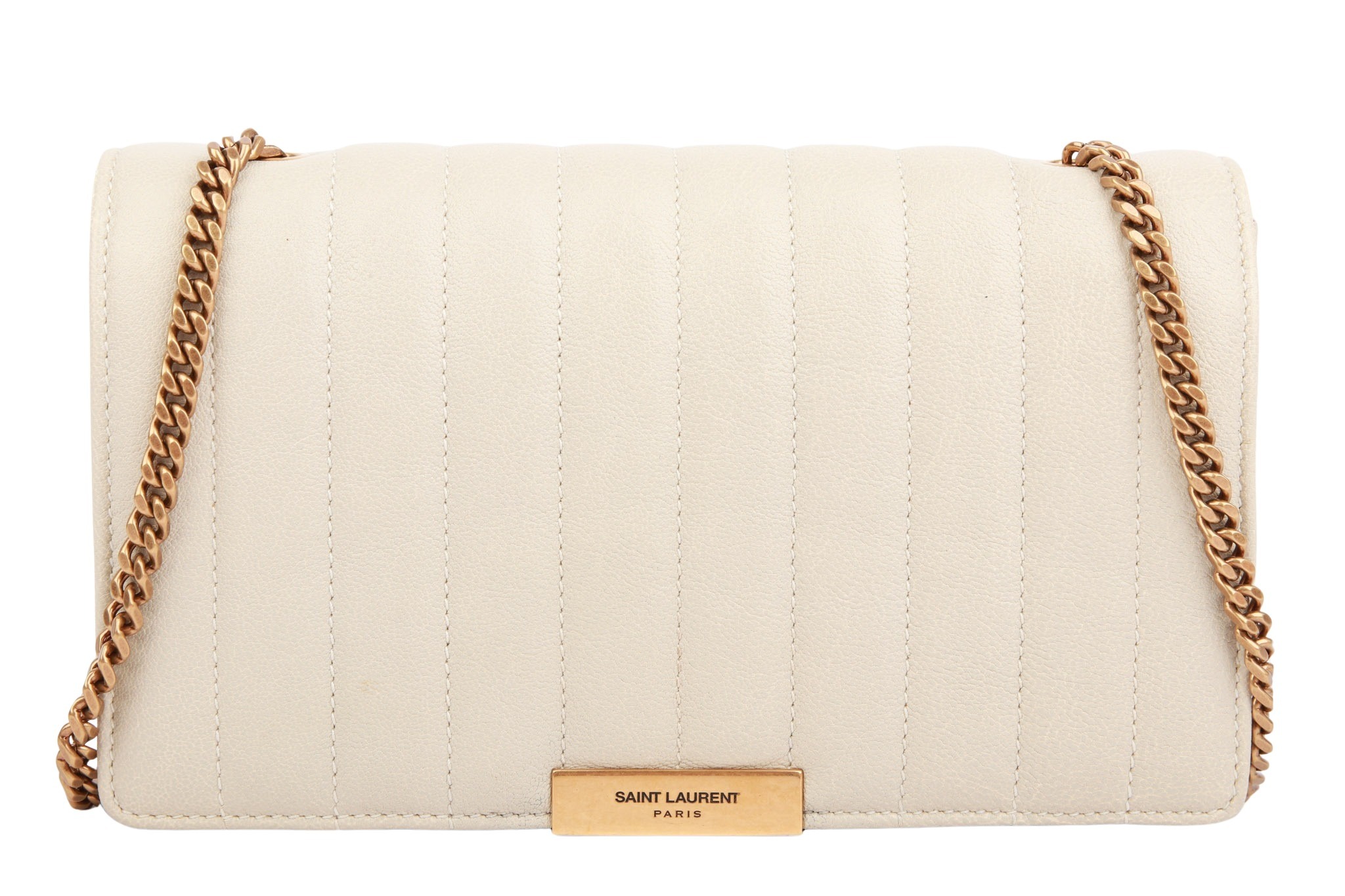 Saint Laurent Wallet on Chain Beige