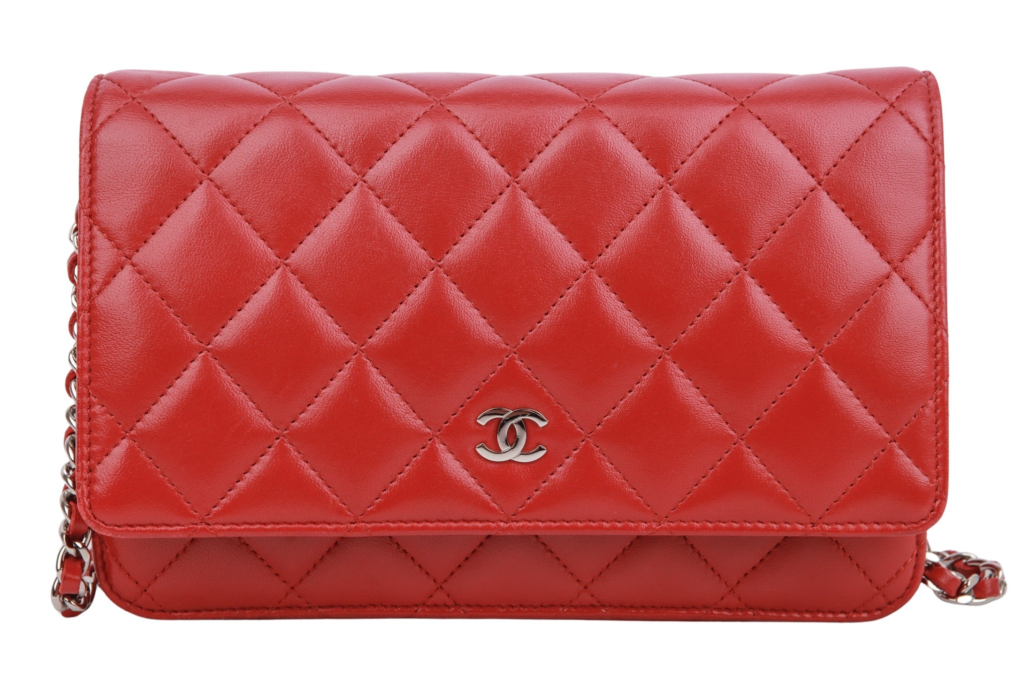Chanel Wallet on Chain Lammleder Rot
