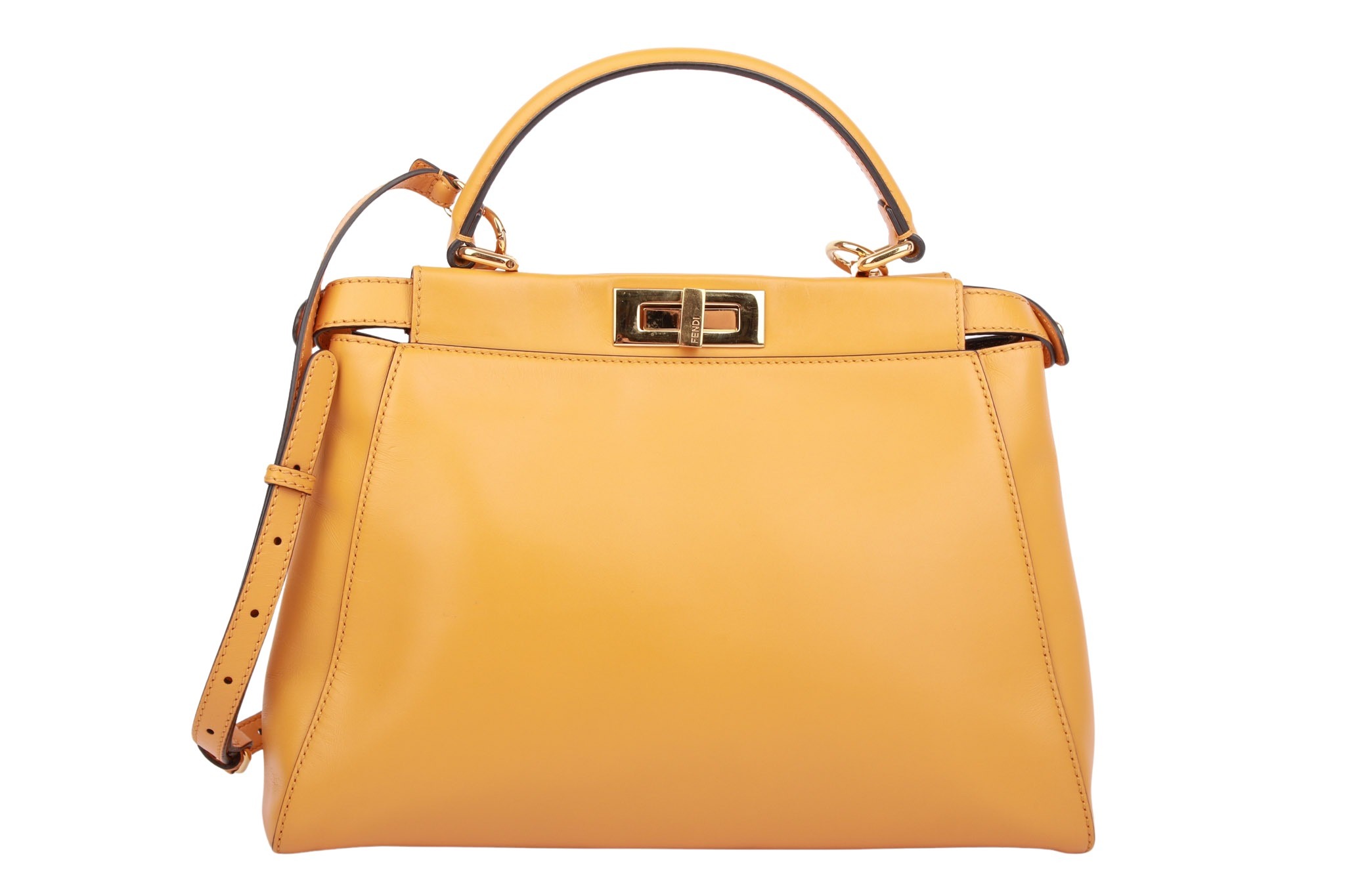 Fendi Peekaboo Medium Gelb Leder