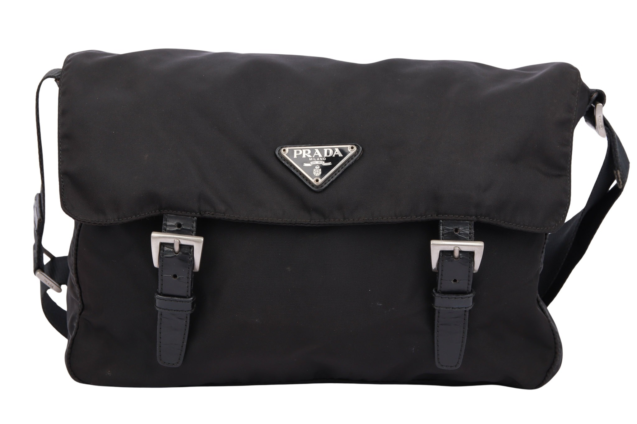 Prada Nylon Schultertasche Schwarz