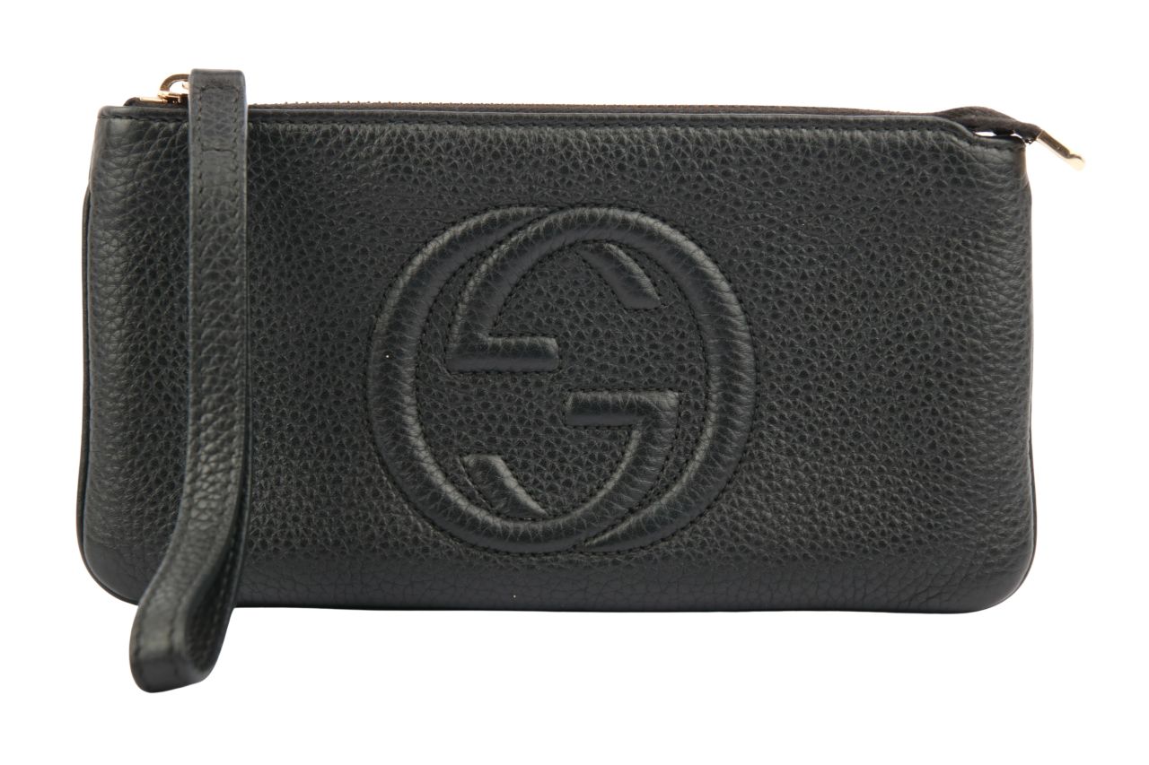 Gucci Soho Wallet Clutch Leder Schwarz