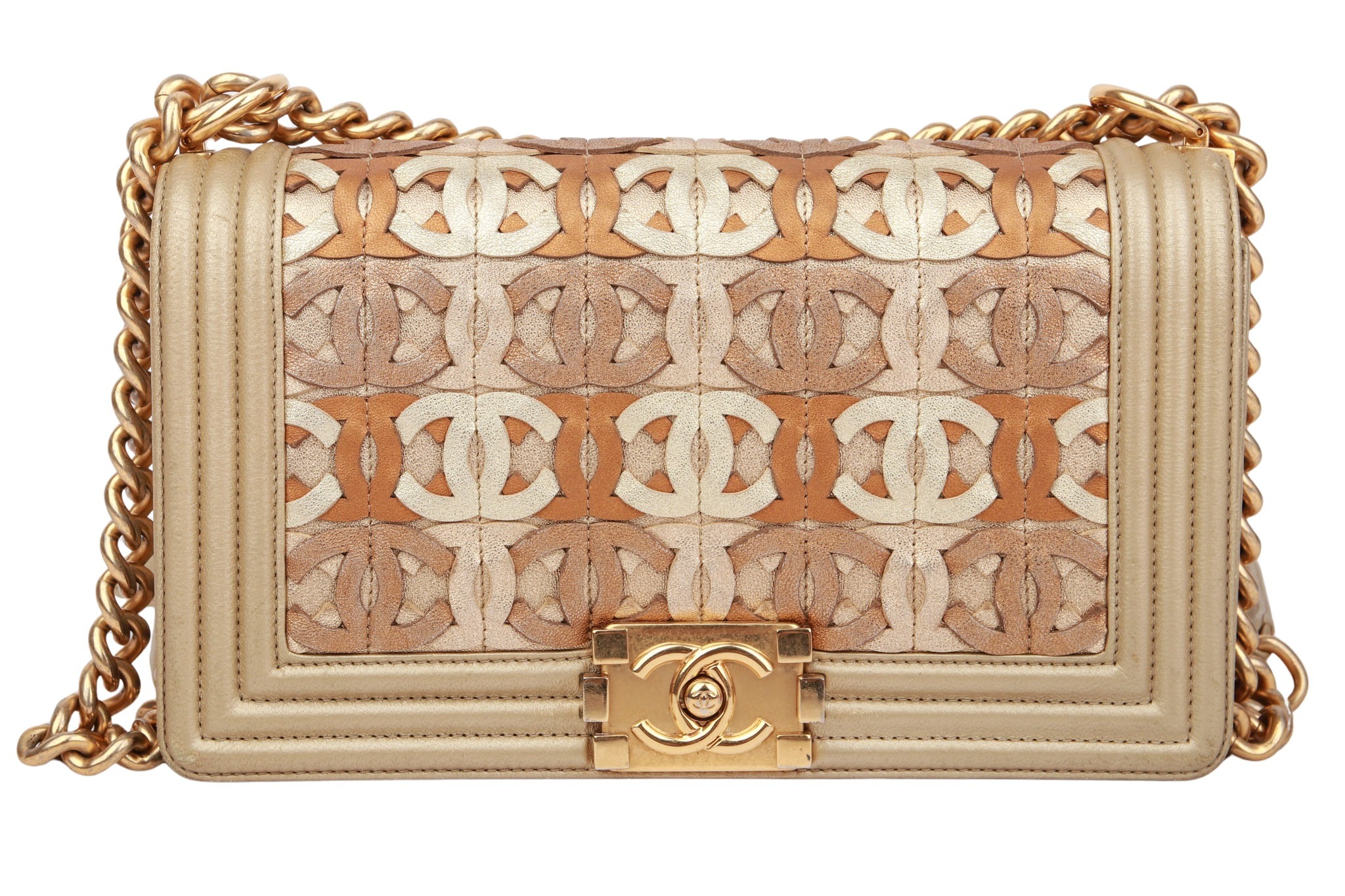 Chanel Boy Bag Medium Gold Metallic
