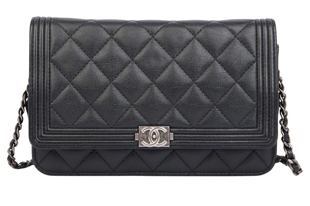 Chanel Wallet on Chain Boy Kaviarleder Schwarz