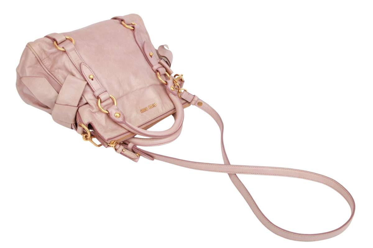 Miu Miu Vitello Lux Bow Bag Rosé | Luxussachen.com
