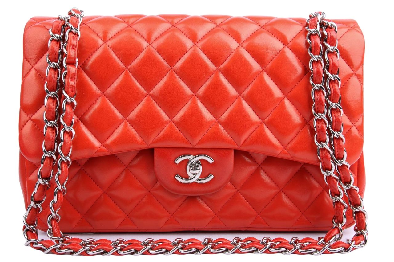 Chanel Jumbo Double Flap Bag Rot Leder