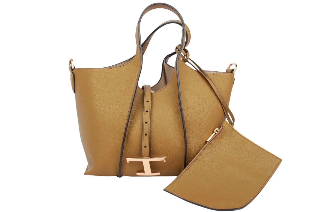 Tod's T Timeless Shopping Bag Leder Olivgrün