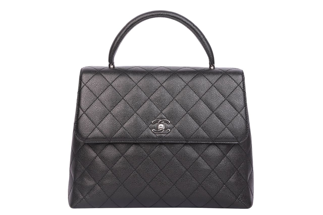 Chanel Top Handle Flap Bag Schwarz