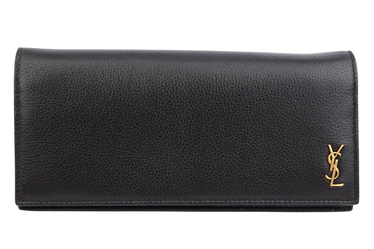 Saint Laurent Cassandre Portemonnaie Leder Schwarz