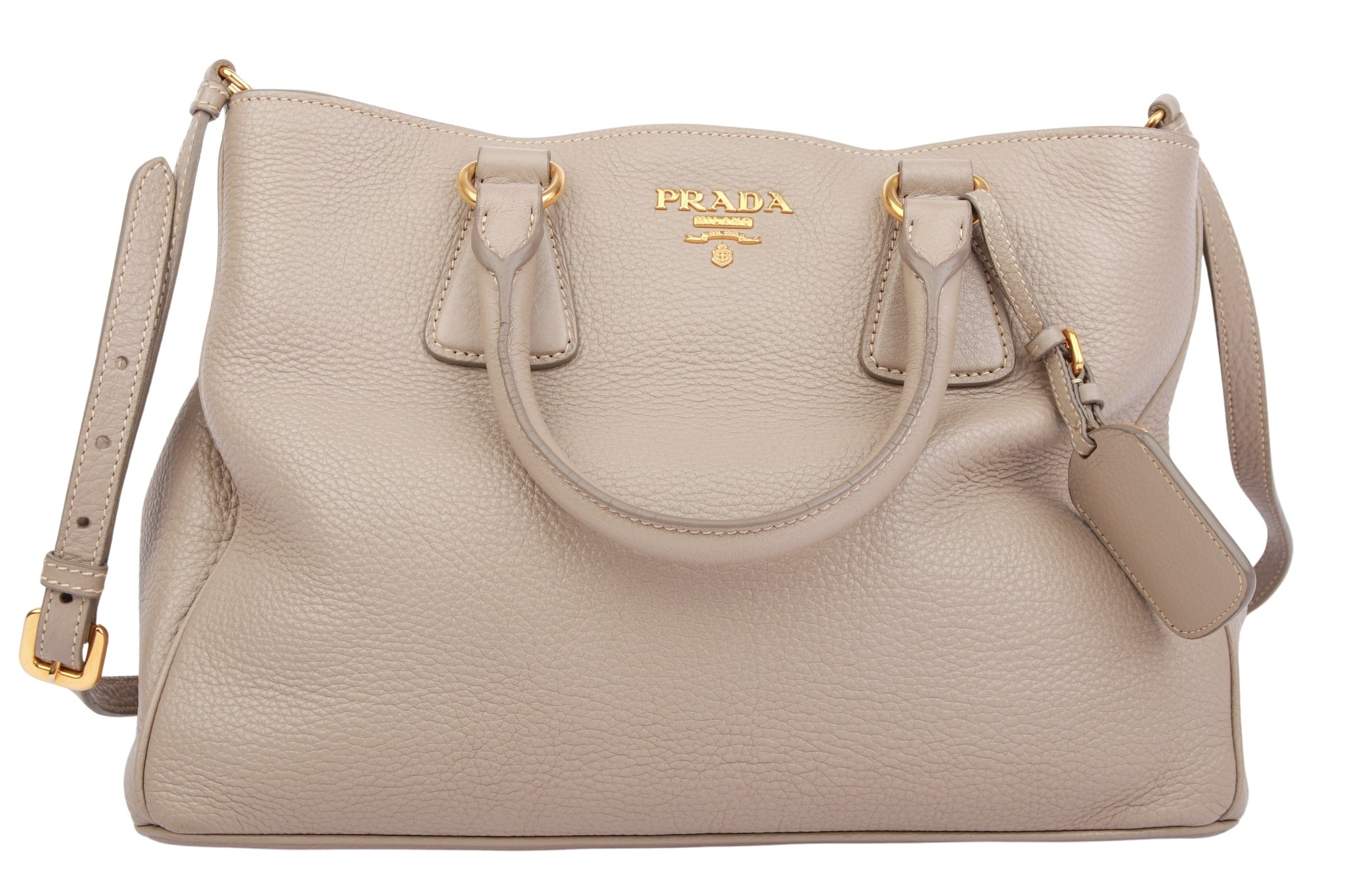 Prada Vitello Daino Shopper Grau