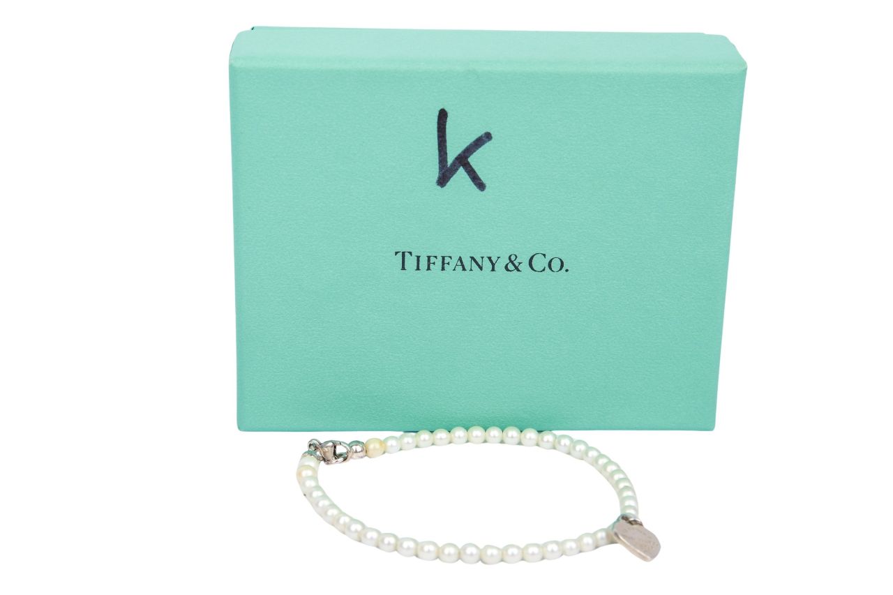 Tiffany & Co. Return To Tiffany Perlenarmband Herzanhänger Silber