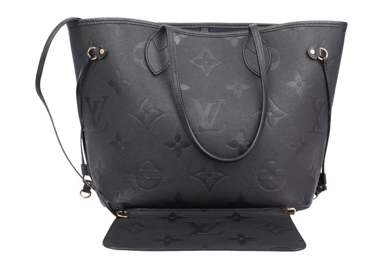 Louis Vuitton Neverfull MM Empreinte Schwarz Inkl. Pochette