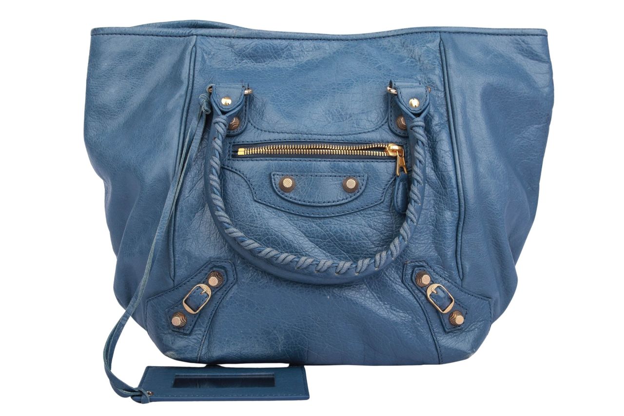 Balenciaga City Bag Blau Leder