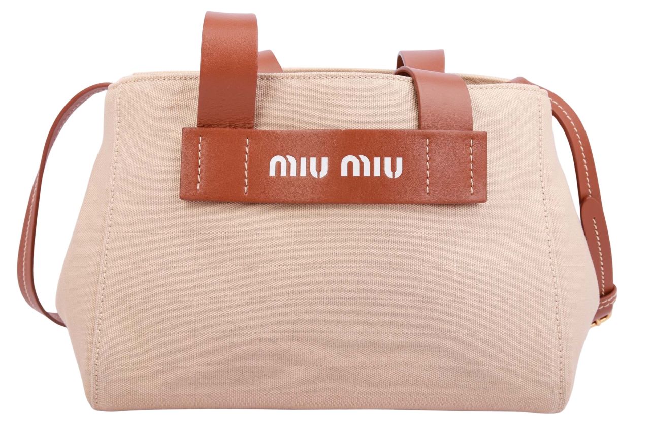 Miu Miu Tote Bag Canvas Beige