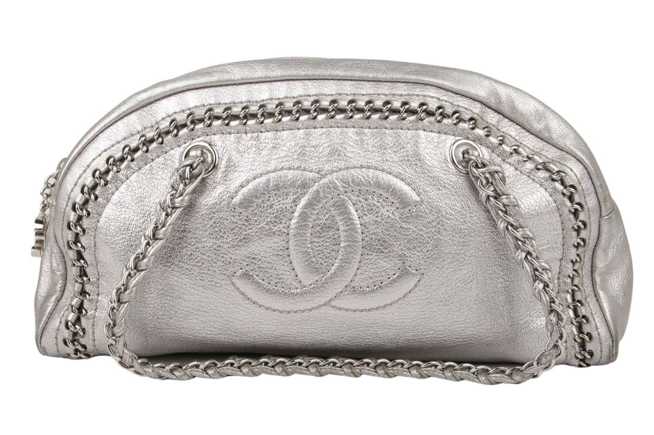 Chanel Bowling Bag Silber Metallic