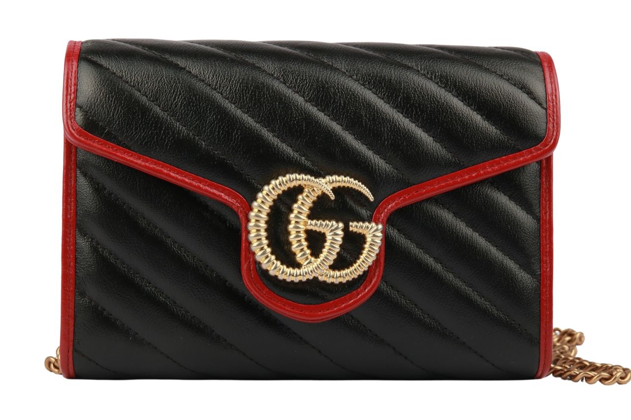Gucci Marmont Wallet on Chain Leder Schwarz