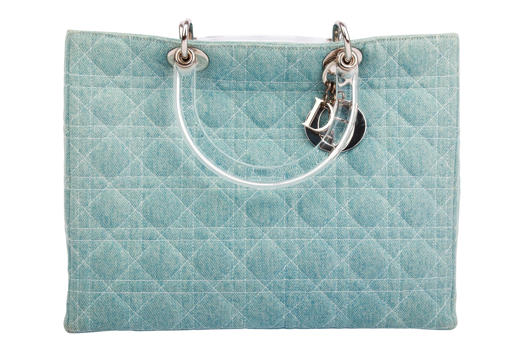 Dior Lady Dior Large Denim Blau