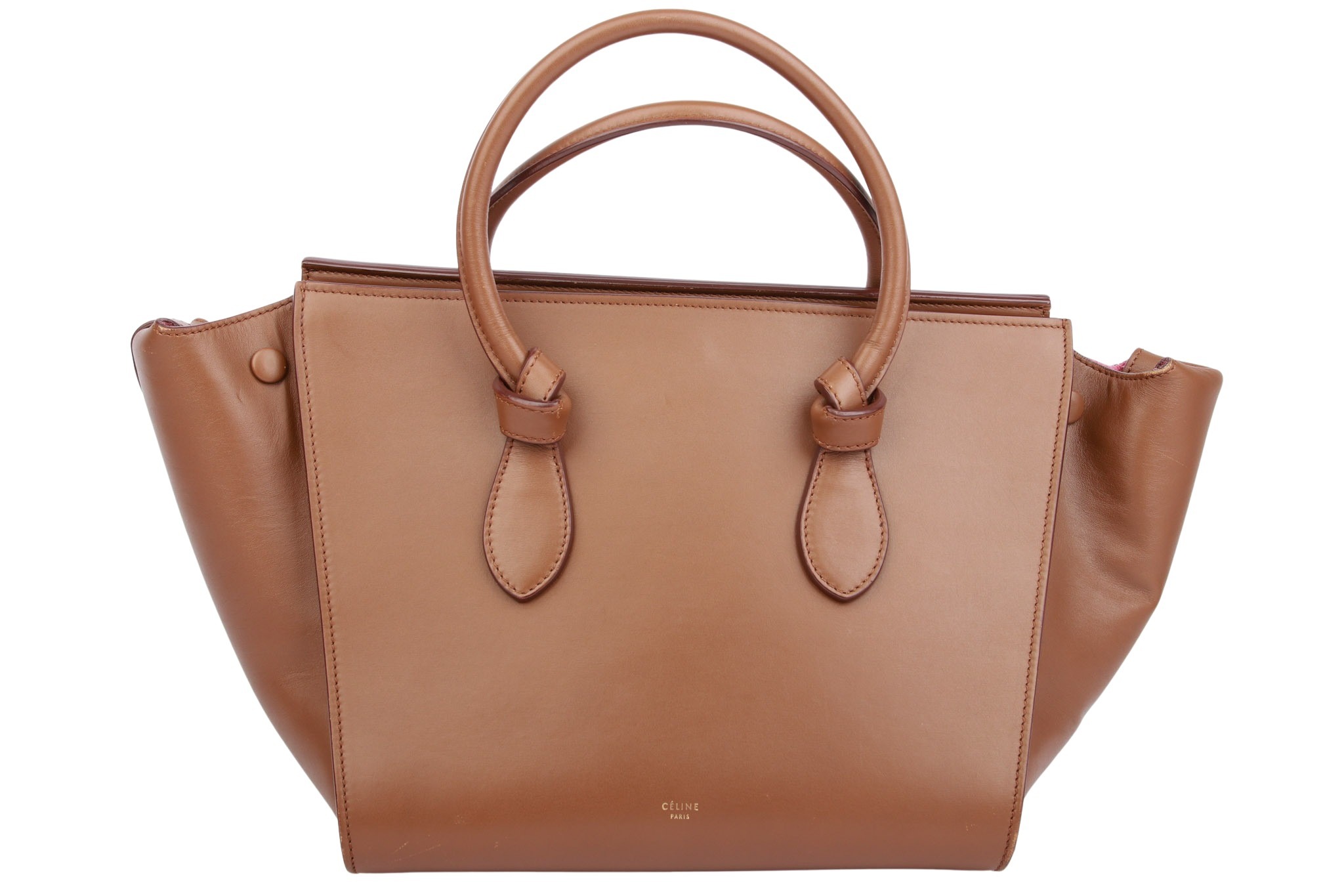 Céline Tie Knot Bag Leder Braun