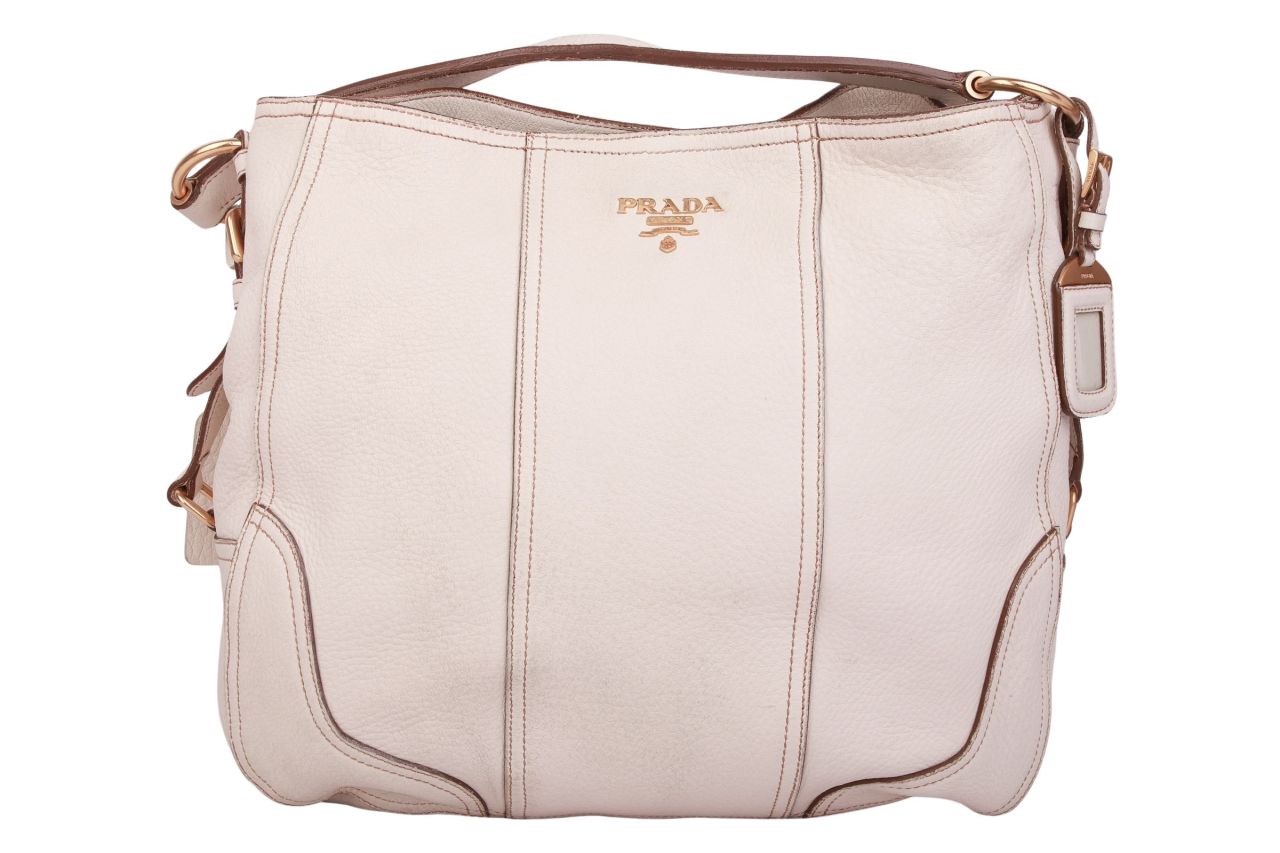 Prada Hobo Bag Creme Leder