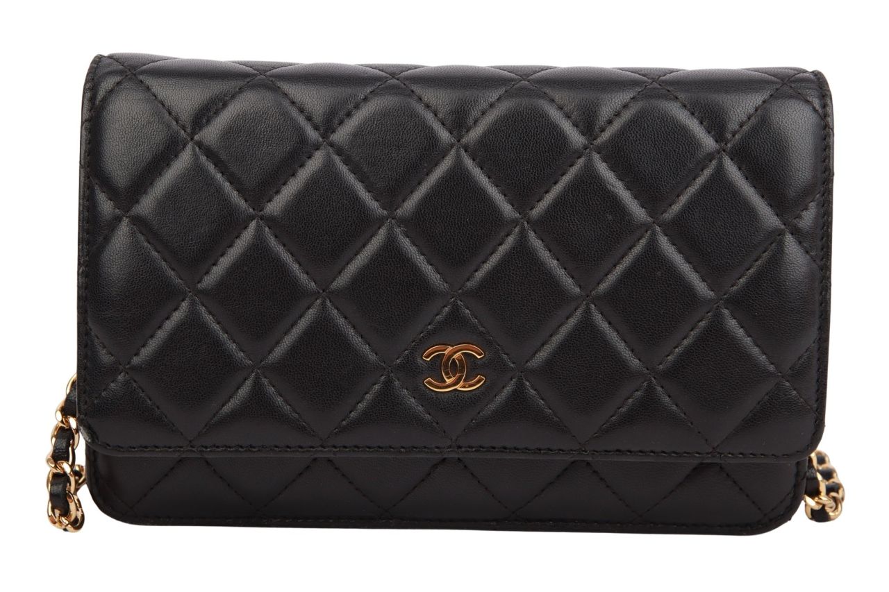 Chanel Wallet on Chain Lammleder Schwarz