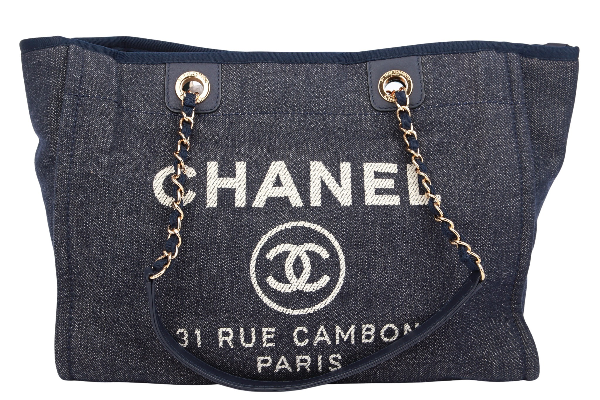 Chanel Deauville Shopper Blau